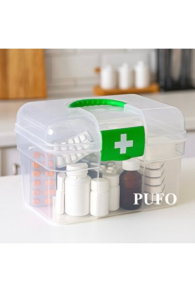 PUFO Medicine storage and storage organizer box, Medicine, 21 x 14 cm - safe storage and storage