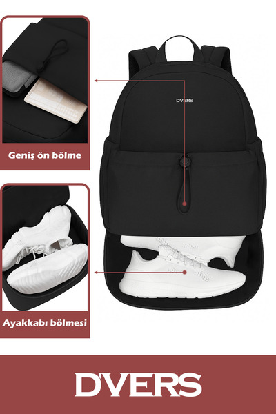 D'VERS Унісекс Легкий та зручний спортивний рюкзак для щоденного використання – з відділенням для взуття, водостійкий, великий внутрішній об'єм