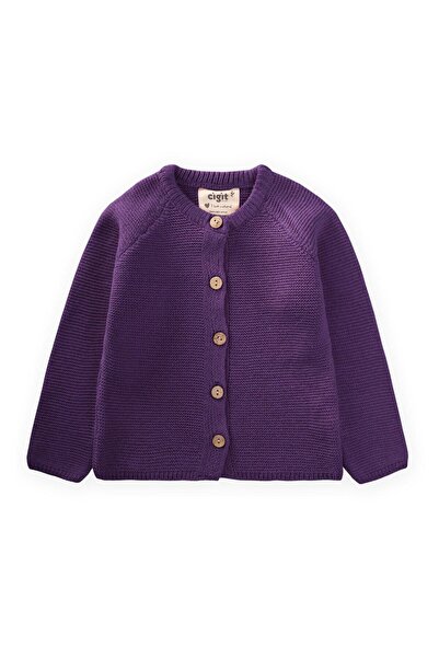 Cigit Links Knitwear Cardigan 1-8 Years Purple