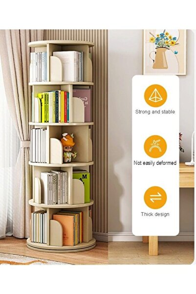 KEKE Multifunctional 360° Rotating Sturdy Bookshelf and Storage