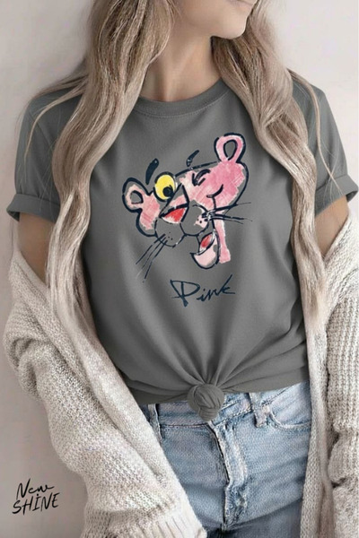 New Shine Pantera cu imprimeu supradimensionat tricou