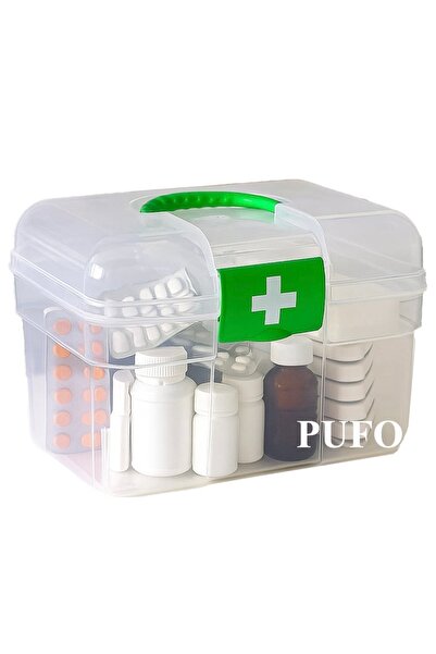 PUFO Medicine storage and storage organizer box, Medicine, 21 x 14 cm - safe storage and storage