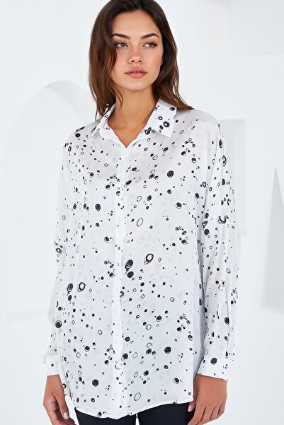 Hiccup Bdart Buttoned Oversize Satin Shirt