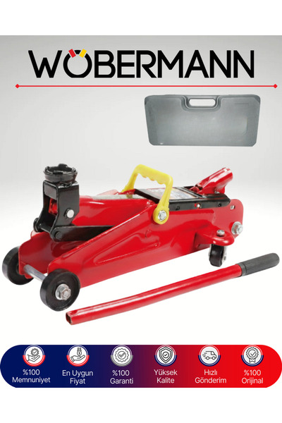 Wöbermann 2 Ton Hidrolik Kriko – Tekerlekli ve Taşıma Çantalı Araba Krikosu