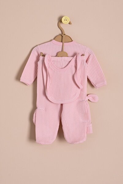 Cansın Mini Pink Baby Girl Honeycomb 10-Piece Hospital Discharge Set 23328