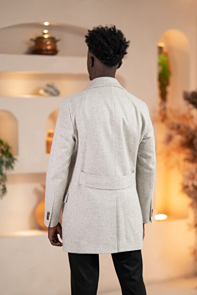 Paul Martin Italian Collar Woolen K Double-Breasted Cashmere Coat