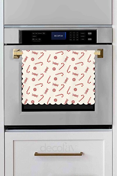 decofav Sweet Noel – Servet de cuptor cu laser roșu de zahăr - 43x55cm