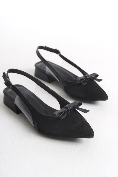 FEMME Asia femei cu vârf ascuțit cu fundă cu curele la spate balerină casual ...