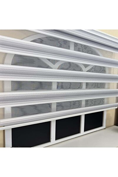 StorBurada Gri Renk Geçişli Zebra Stor Perde