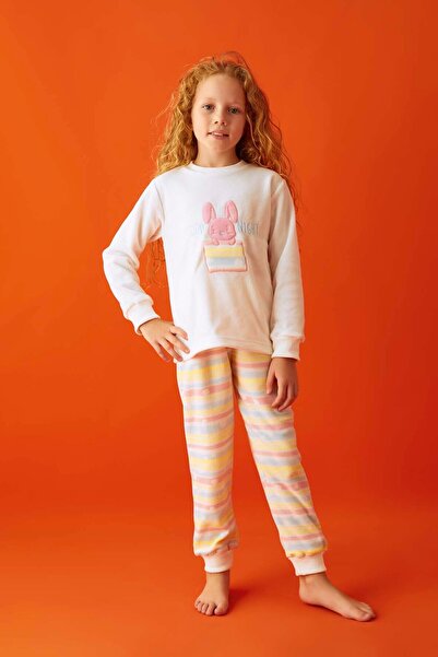 ARMİLLİA DİMODA Aydoğan Girls' Long-Sleeved Fleece Fabric Pajama Set
