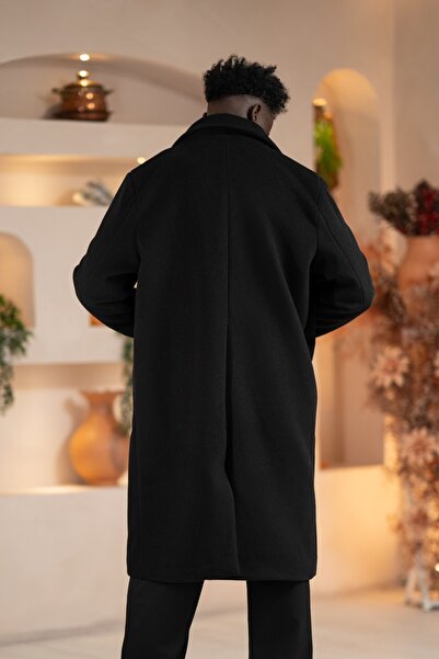 AKÇAYLAR Italian Wide Collar O Oversized (Loose Fit) Loose Long Coat