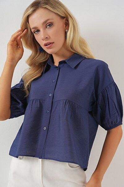 Hiccup Bdart Loose Fit Button down Short Shirt