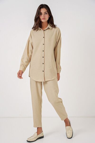 Hiccup Σετ μακρυμάνικο πουκάμισο και παντελόνι από λινό BDART