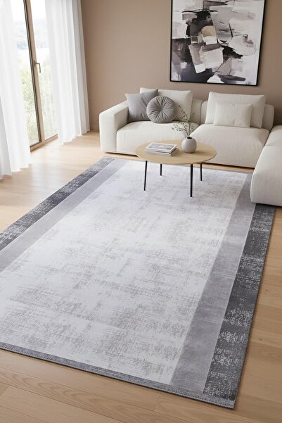 outlet halı deposu istanbul halı deposu Akrilik Gri Şerit Detay Kesme Halı