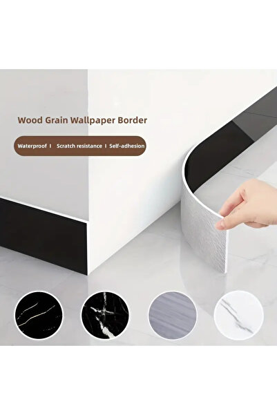 MaffStuff Black Self-Adhesive Panel 60x12 cm – Waterproof, Insulating, Ideal for Skirting and Decoration