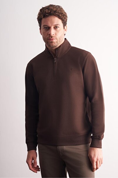 İmza Hanorac maro cu mânecă lungă, cu guler, din bumbac, confortabil, tricou 1013255151