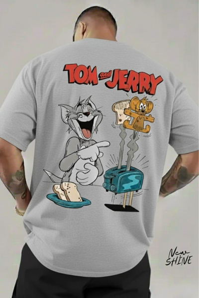 New Shine تيشيرت توم وجيري مطبوع قصة فضفاضة