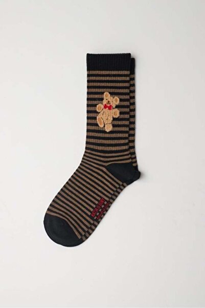 BONY SOCKS Șosete pentru bărbați cu model Teddy, negre
