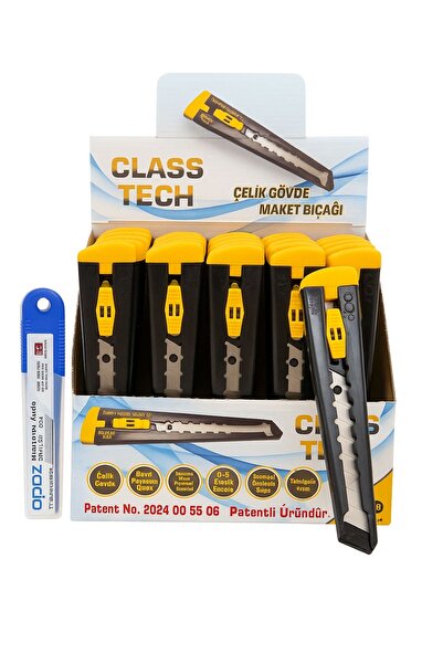 ClassTech Class Tech Çelik Gövde Maket Bıçağı Ve Apaz Maket Bıçağı Yedeği