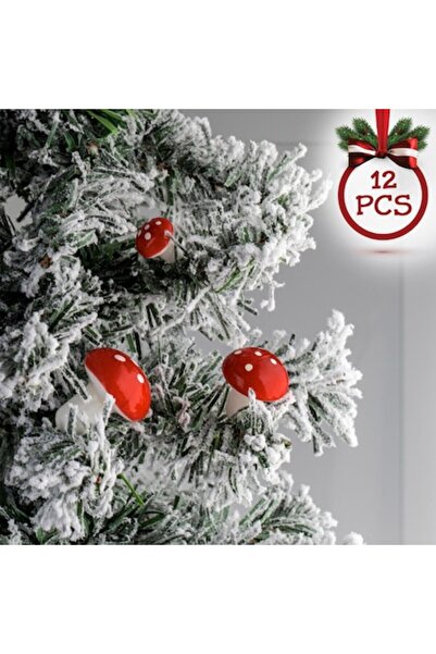 OEM Ciuperci decorative de Crăciun roșii și albe, 3 dimensiuni - 20 buc