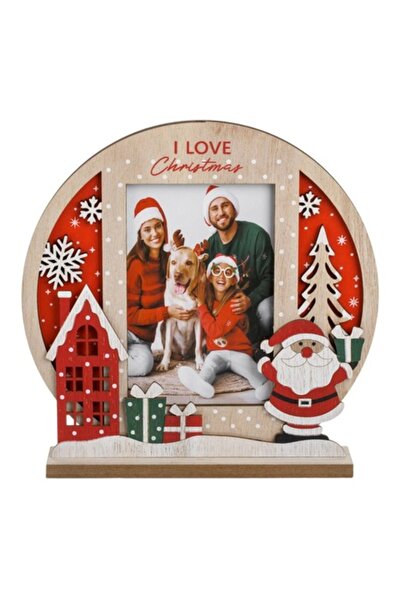 OEM Christmas Ornament Photo Frame Wooden Santa Claus Gifts 22x22cm