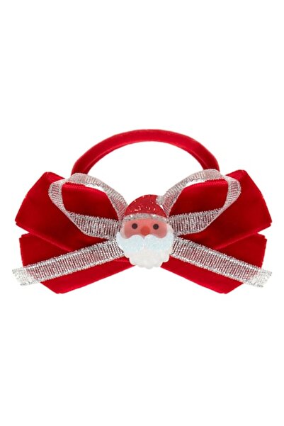 OEM Agrafă de păr cu fundă din catifea roșie și design Moș Crăciun, set pentr...