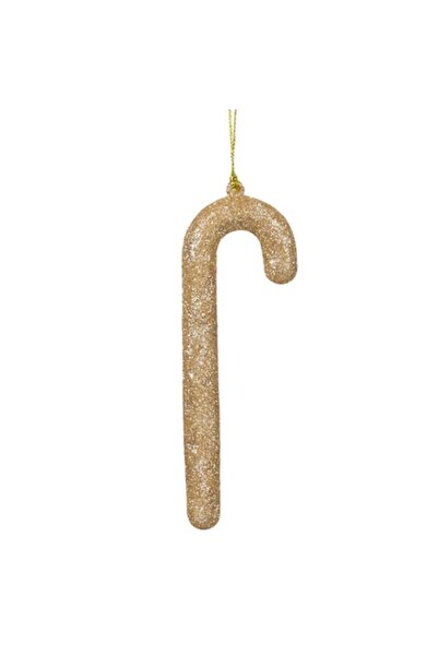 OEM Ornament de Crăciun pentru brad, trestie, bej, cu sclipici, 12 cm
