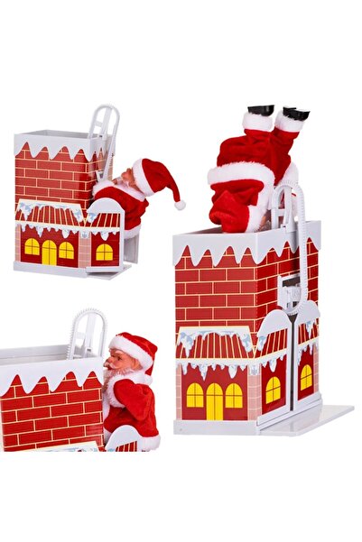 OEM Santa Claus with Chimney and Carol, 22 cm