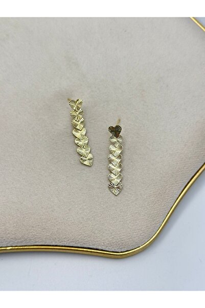 MyladyAccessoriess Row Heart Detail Earrings (Brass Plated)