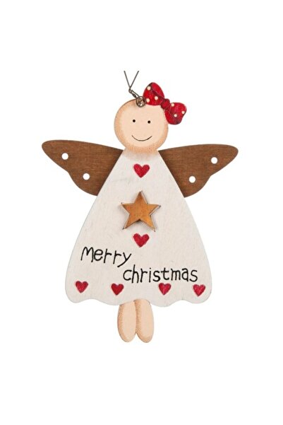 OEM Ornament vintage pentru brad de Crăciun - Cal de lemn cu stea 13 cm