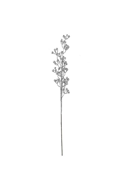 OEM Decorative Christmas branch with small foam balls and silver glitter, 70 cm