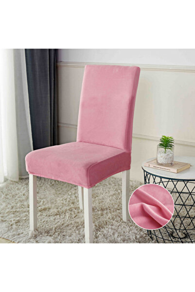 JOJO Set of 6 Velvet Chair Covers - Pink