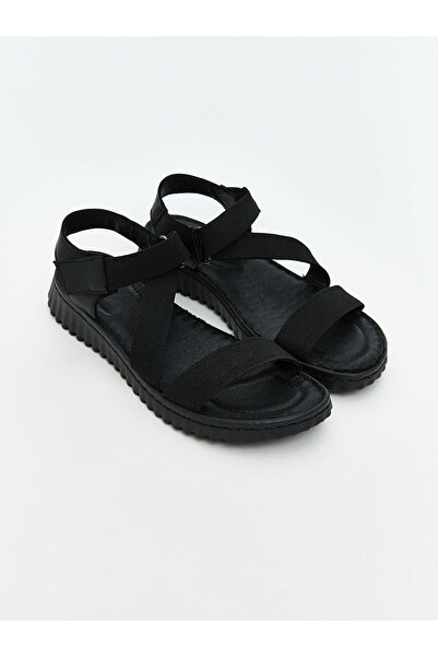 LC Waikiki Black Cross Strap Women's Sandals