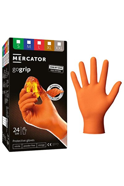 Mercator GOGRIP ONE BY ONE PREMIUM НИТРИЛНИ РЪКАВИЦИ ОРАНЖЕВИ, РАЗМЕР M, КОМП...