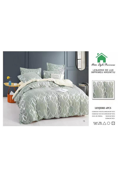 FIONNA.RO Lenjerie Pat Finet Premium Imprimeu Silver - Abstract