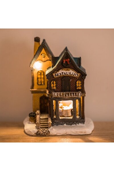 OEM Scenă de restaurant de Crăciun cu lumină LED 10x8x13,5cm