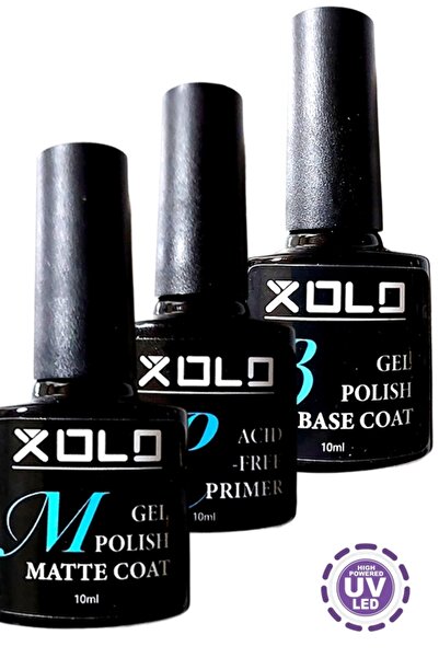 xolo Kalıcı Oje Protez Tırnak Base Coat Top Coat Primer Jel Oje Hazırlık Seti...