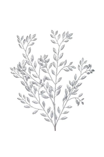 OEM Christmas branch with silver leaves, 55 cm