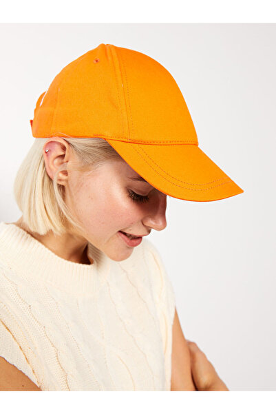 LC Waikiki Women's Cap Hat with Orange Text Embroidery