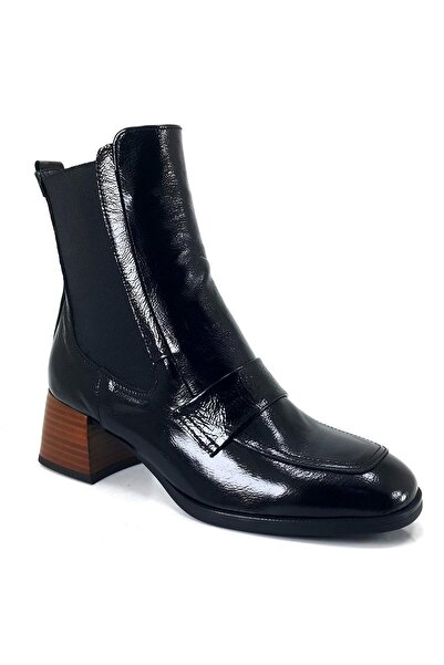 Mammamia 1130 24Kb Women's Daily Boots Black Wrinkled Patent Leather