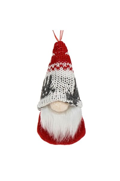 OEM Ornament de Crăciun pentru brad - figurină gnom cu pălărie cu model roșu/...