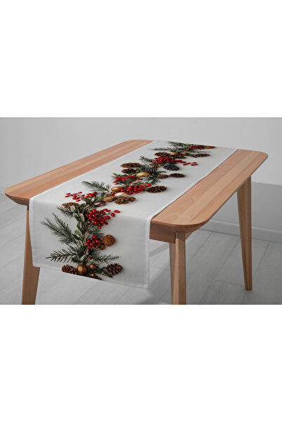 Filamente Dijital Baskılı Runner - Yılbaşı / Christmas Desenli - 140x40 Cm
