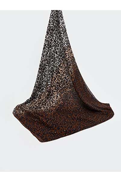 LC Waikiki شال نسائي منقوش باللون البني