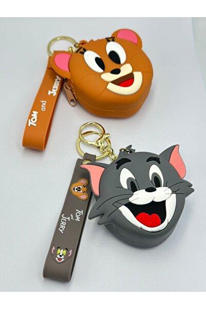 MyladyAccessoriess سلسلة مفاتيح لطيفة على شكل محفظة توم وجيري باللون البرتقالي