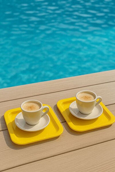 The fabrication 2-Piece Colorful Unbreakable Plastic Square Flat Coffee & Tea...