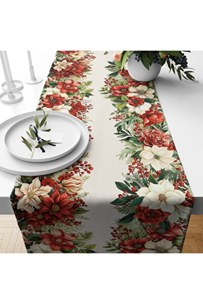 Filamente Digital cu imprimeu Runner - Model de Anul Nou / Crăciun - 140x40 Cm