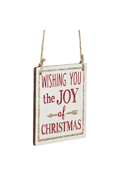 OEM Christmas Tree Ornament Wooden Plaque 'WISHING YOU The JOY of CHRISTMAS' 10x10cm