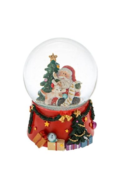 OEM Glob muzical lichid de Crăciun - Moș Crăciun, Brad, Cățeluș, 14cm, DCJ130