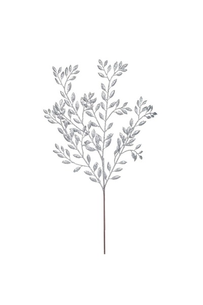 OEM Christmas branch with silver leaves, 55 cm