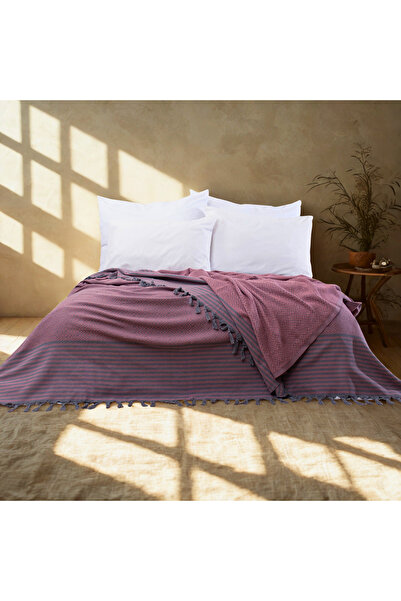 Püskül Multi-Purpose Bedspread and Sofa Cover - Double Size 200 X 250 Cm, Soft, Lightweight, Decorative Pique